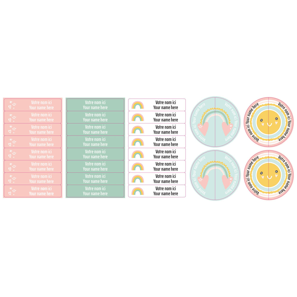 Classical Name Labels - Rainbows