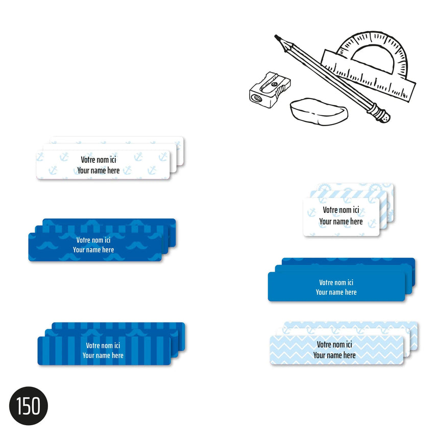 Essential Name Labels – School blue