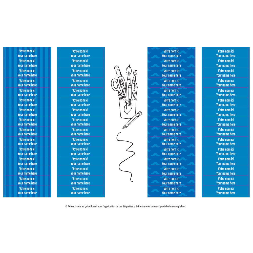 Essential Name Labels – School blue