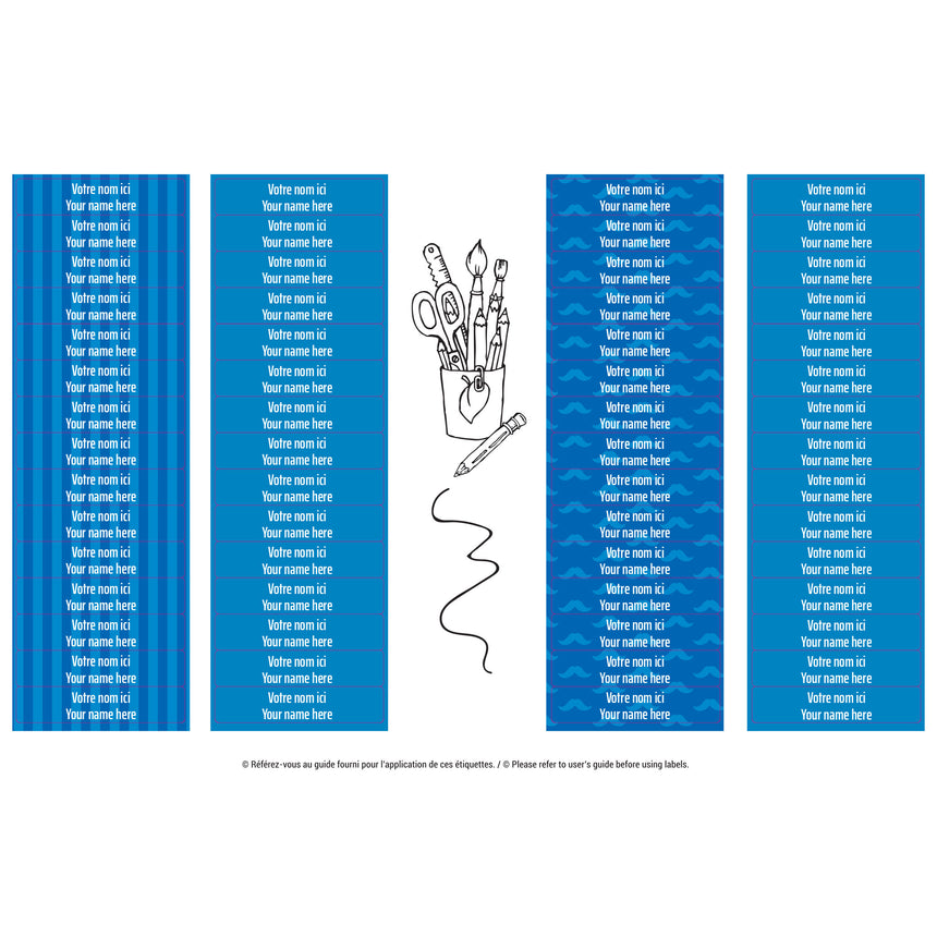 Essential Name Labels – School blue