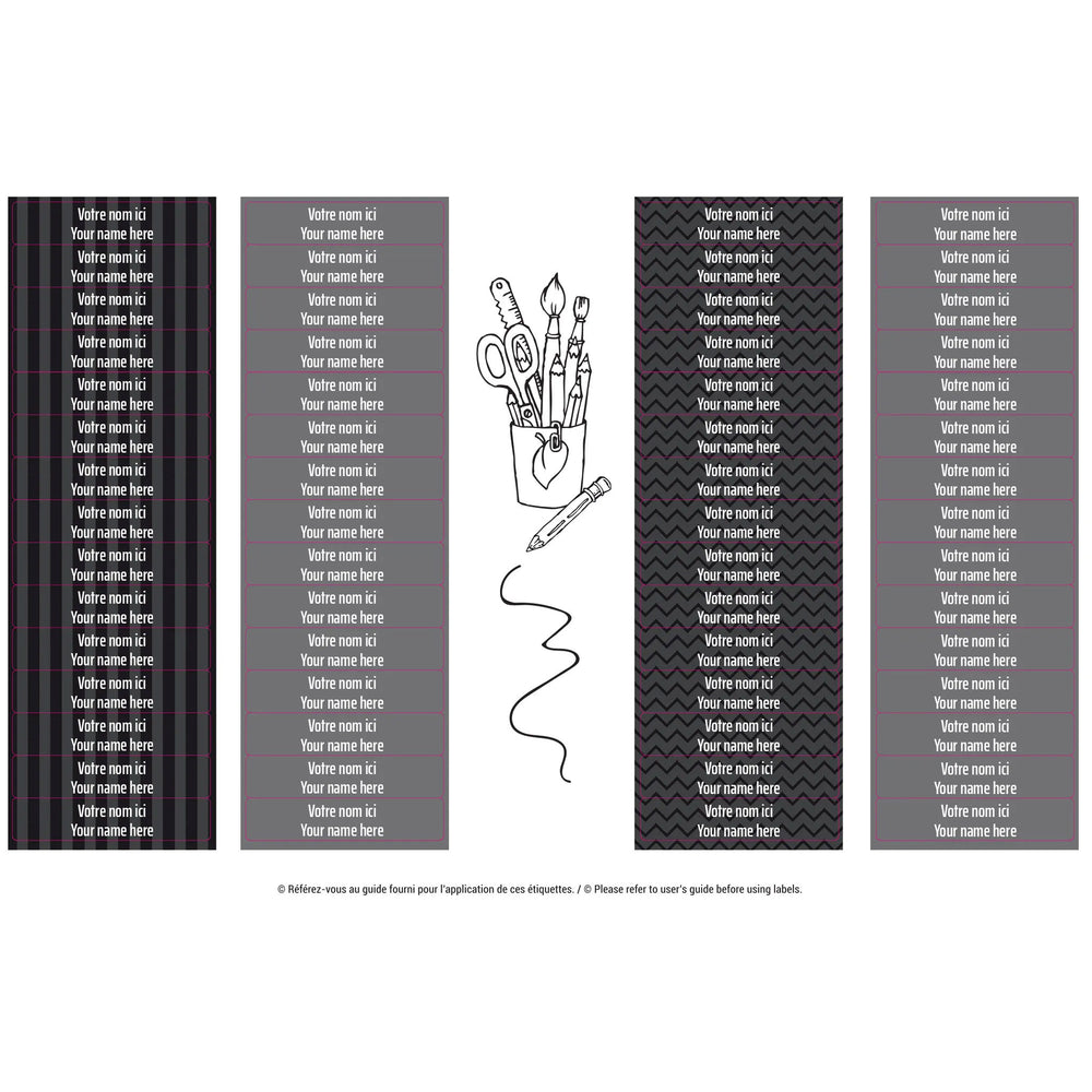 Essential Name Labels – School grey