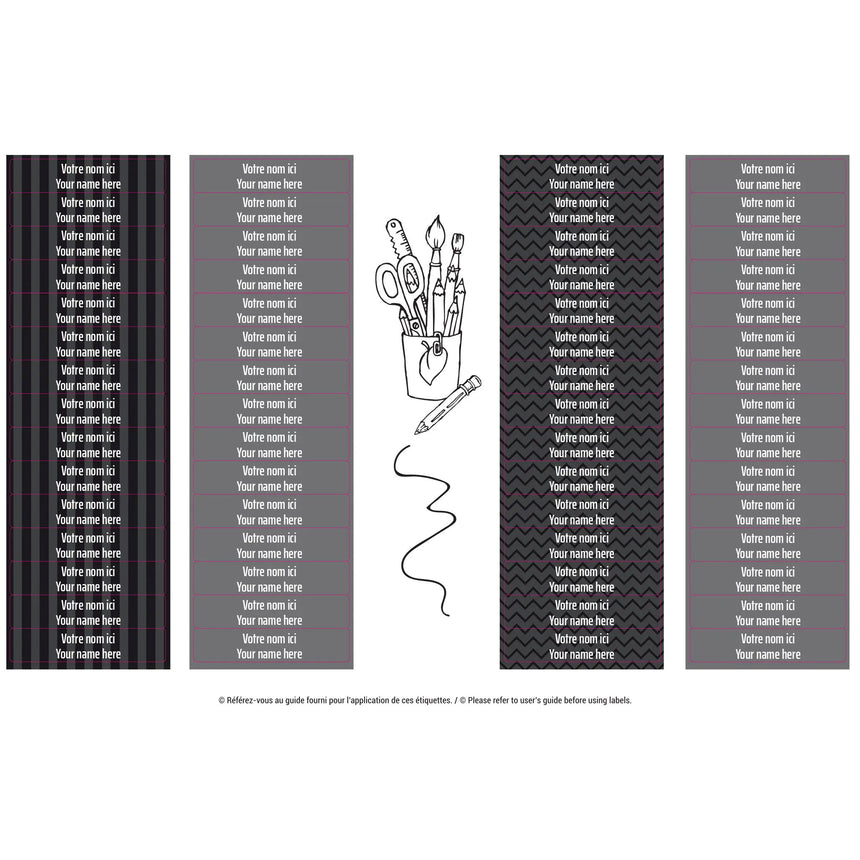 Essential Name Labels – School grey