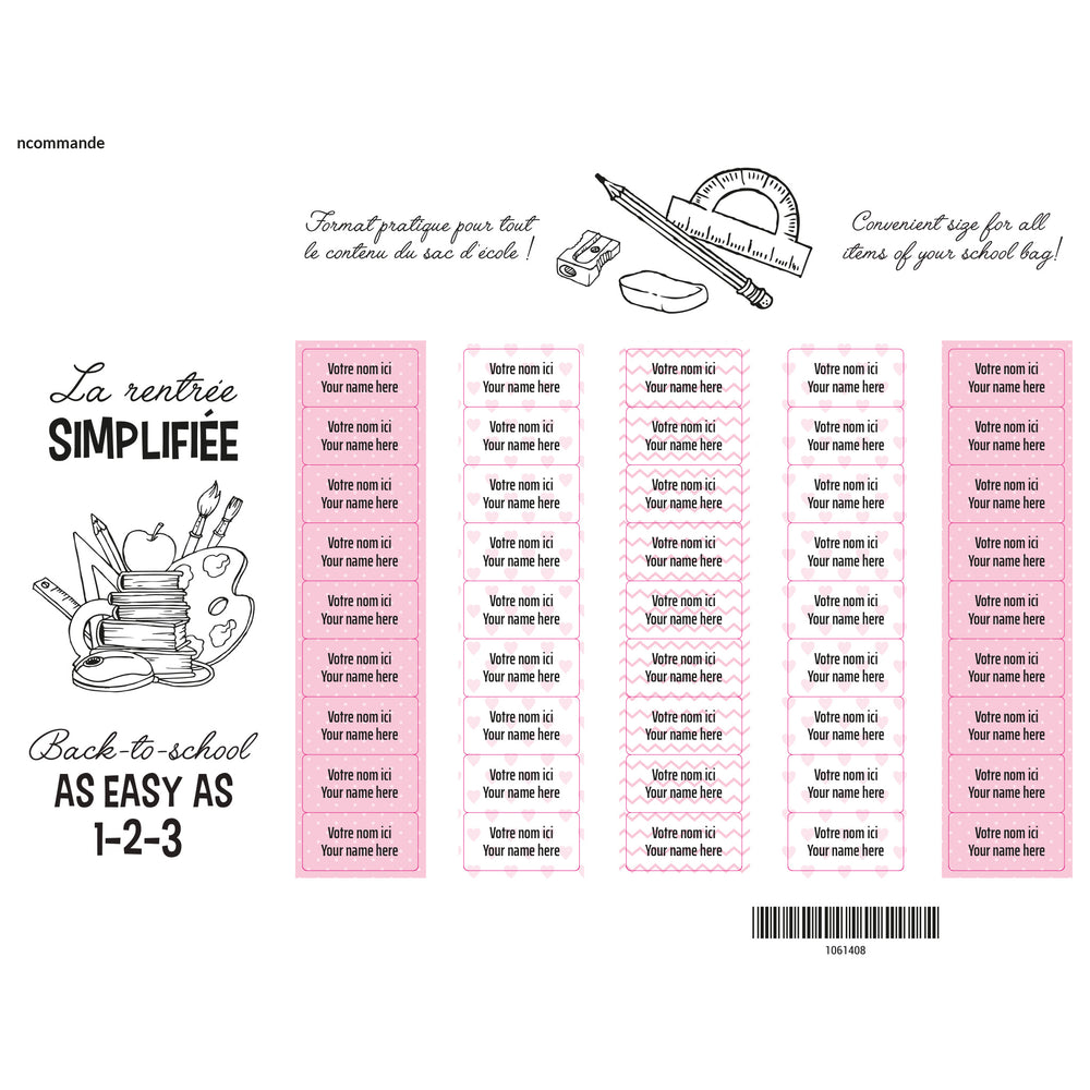 Essential Name Labels – School pink
