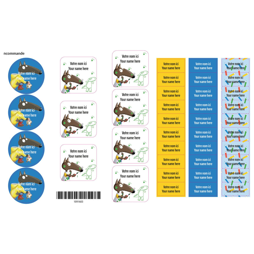 Daycare Name Labels - Little Wolf