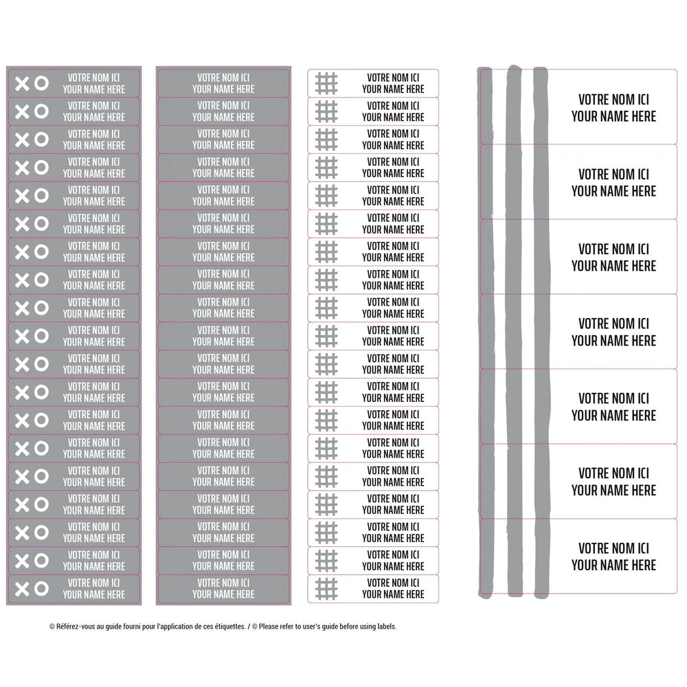 Essential Name Labels - Grey patterns