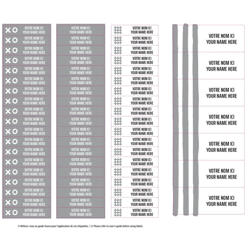 Essential Name Labels - Grey patterns