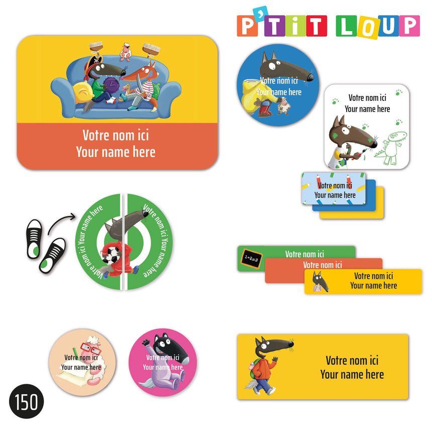 Essential Name Labels - Little Wolf