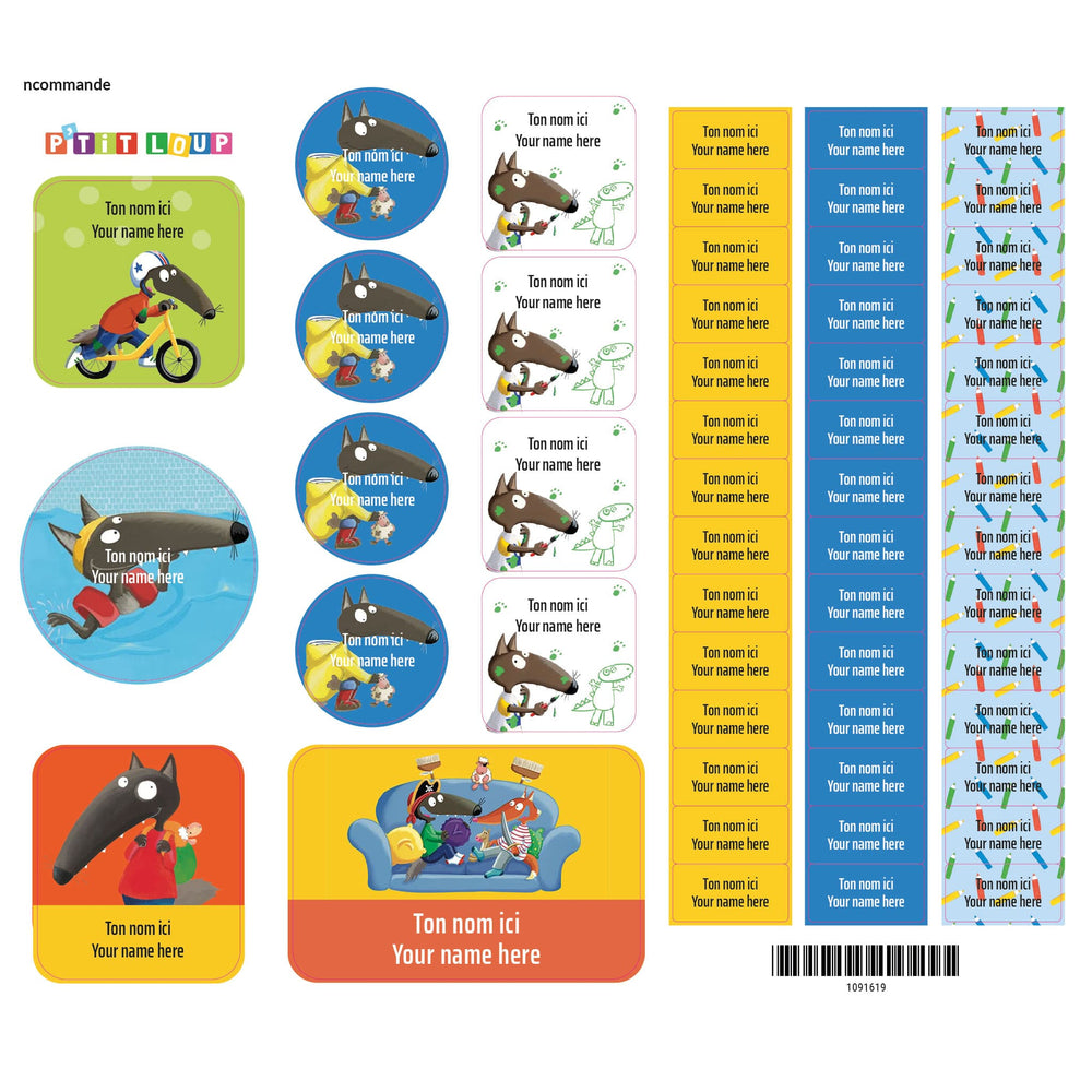 Essential Name Labels - Little Wolf