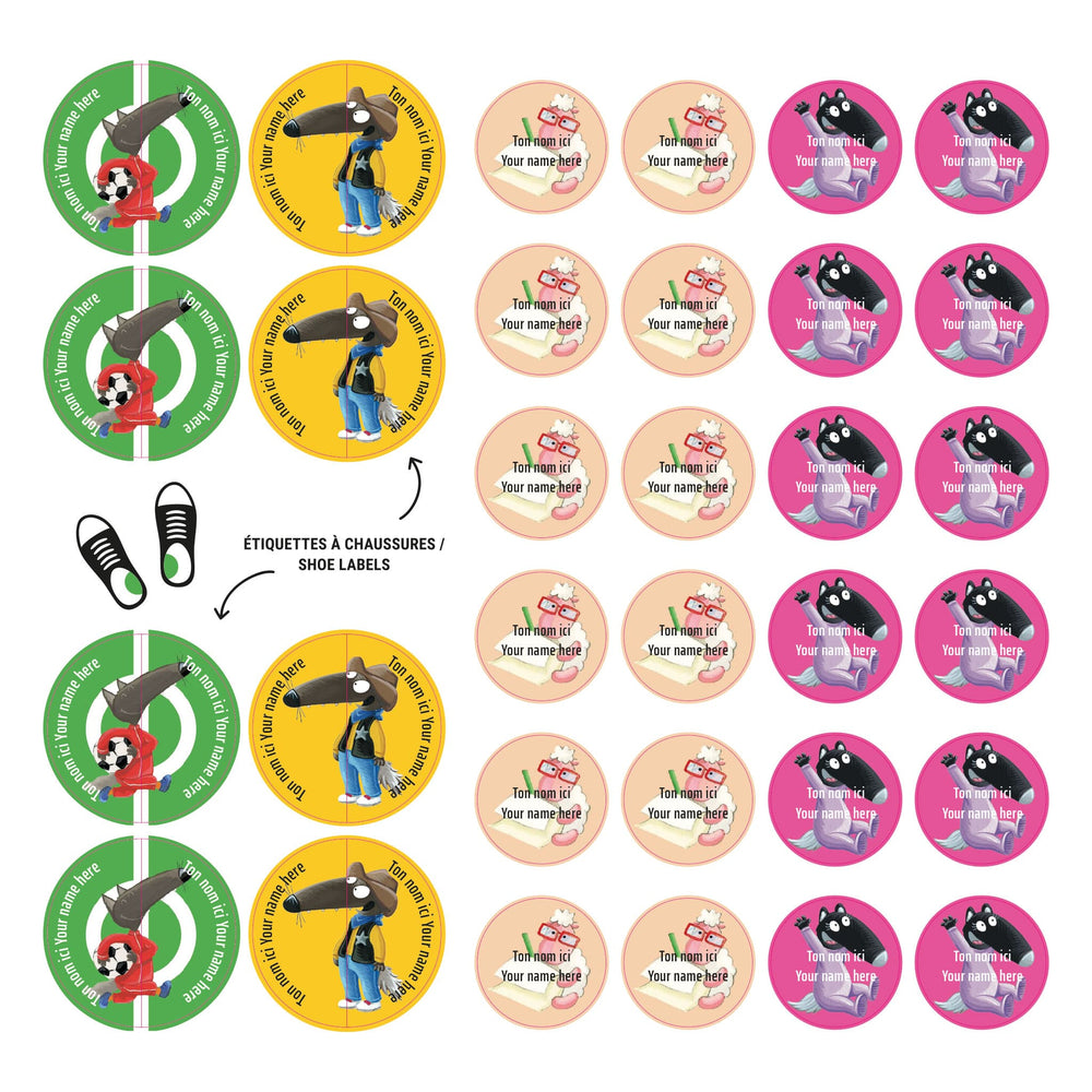 Essential Name Labels - Little Wolf