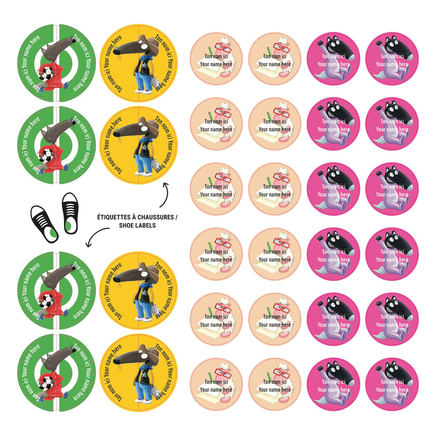 Essential Name Labels - Little Wolf