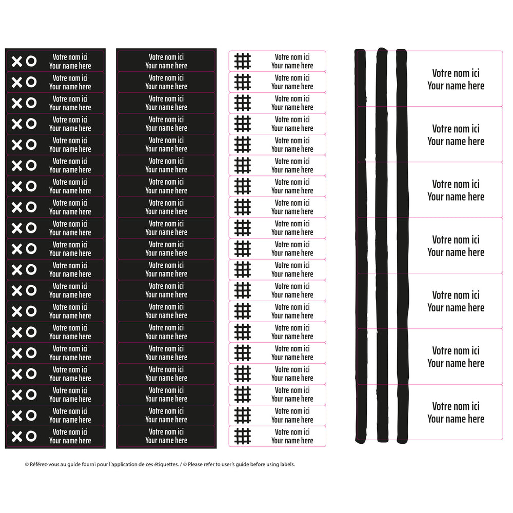 Essential Name Labels - Black patterns