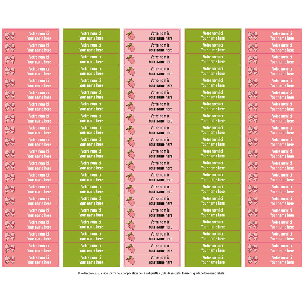 School Name Labels - Bows