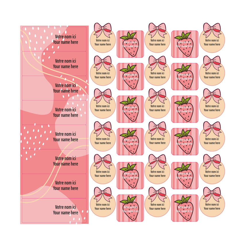 School Name Labels - Bows
