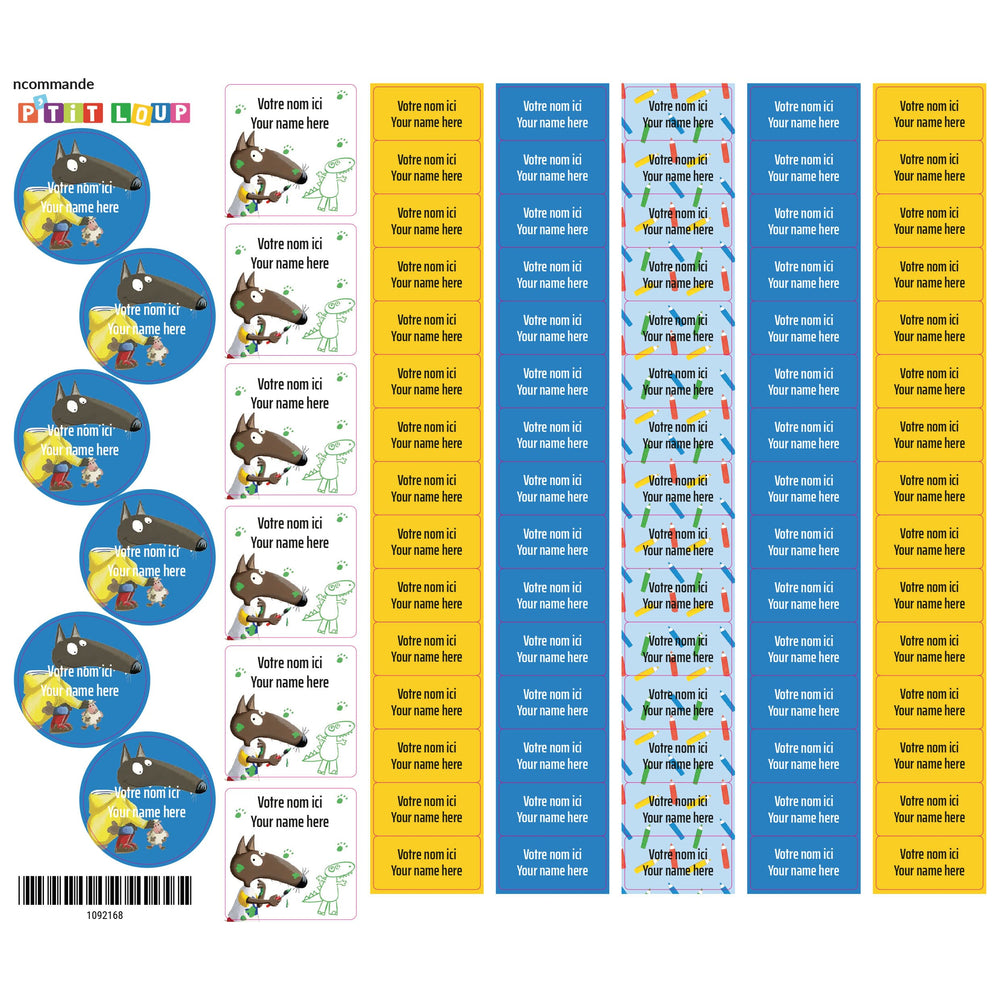 School Name Labels - Little Wolf