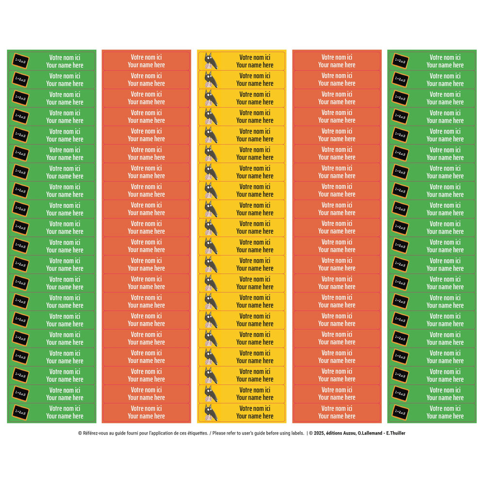 School Name Labels - Little Wolf
