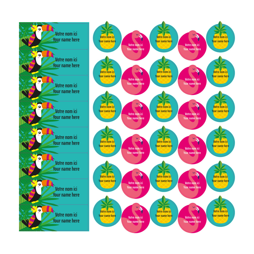 School Name Labels - Tropical