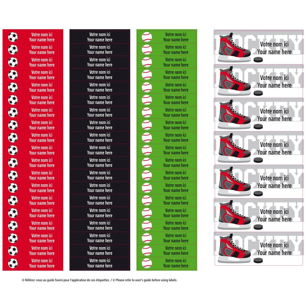 Essential Name Labels – Sports