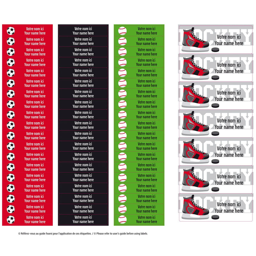 Essential Name Labels – Sports