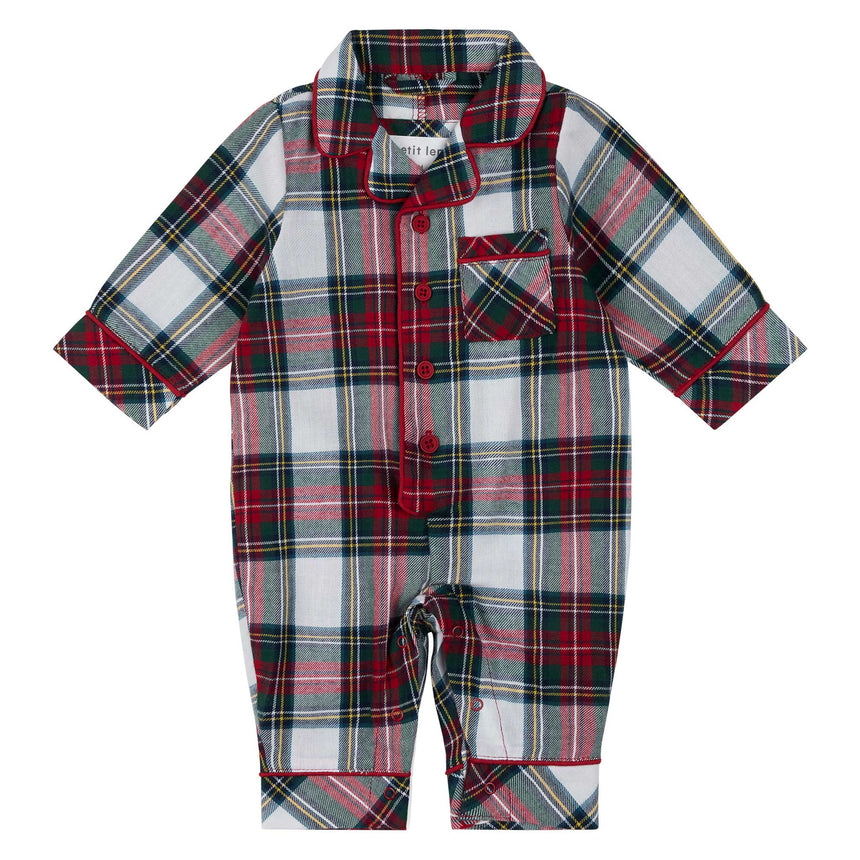 Pyjama Flanelle Carreaux 3-24mois-Pyjama Bebe (17B)-Petit Lem-Rouge-3 m-CLÉMENT