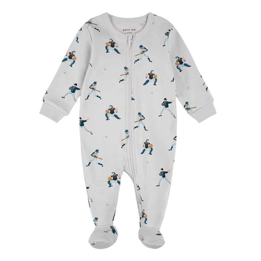 Pyjama Baseball 0-24mois-Petit Lem-Gris-Nouveau-né-LEM-26SRS17P01B-CLÉMENT