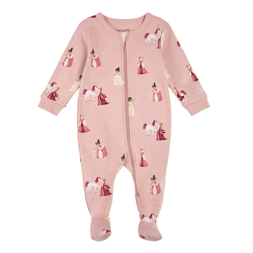 Pyjama Princesses 0-24mois-Petit Lem-Rose-Nouveau-né-LEM-26SRS17P06B-CLÉMENT