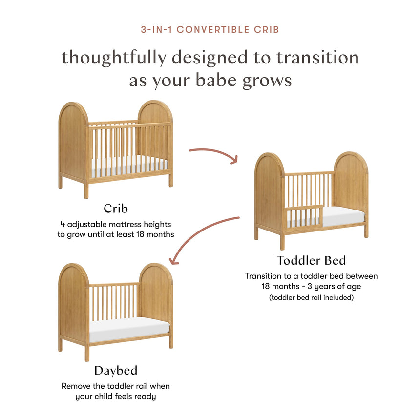 Couchette Convertible 3-en-1 Bondi avec Kit de Conversion Lit pour Tout-petit - Miel-Babyletto-LET-M25601HY-CLÉMENT