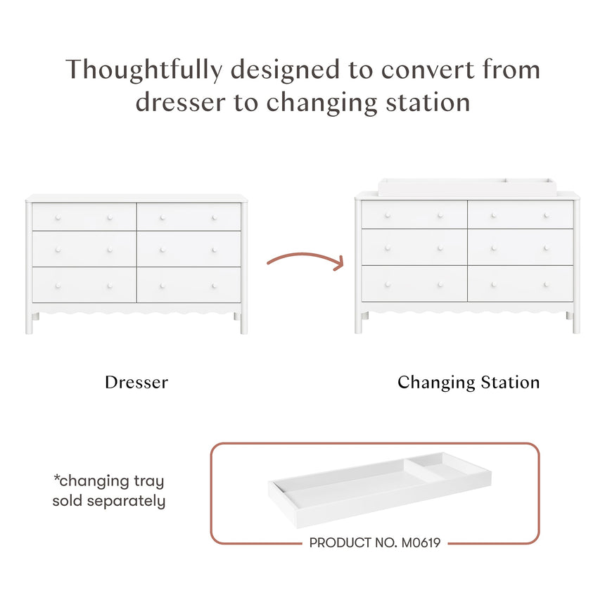 Bureau 6 Tiroirs Swell - Blanc-Babyletto-LET-M27916W-CLÉMENT