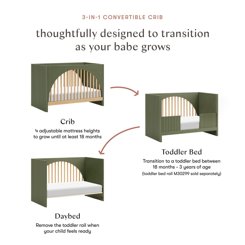 Couchette Convertible 3-en-1 Moab - Olive/Cendre-Babyletto-LET-M30201OLSH-CLÉMENT