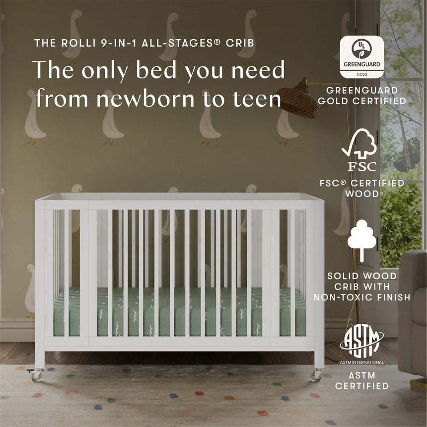 Couchette Convertible 9-en-1 Rolli - Blanc-Babyletto-LET-M30880W-CLÉMENT