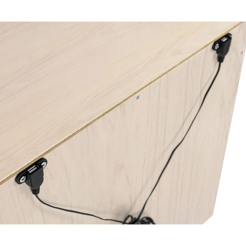 Table de Nuit Hudson avec port USB - Naturel Blanchi / Blanc-Babyletto-LET-M4260NXW-CLÉMENT