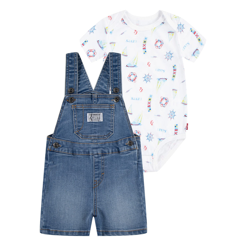 Ensemble Salopette Sailing 12-24mois-Levis-Blanc-12 m-LEV-61M686-WIT-CLÉMENT