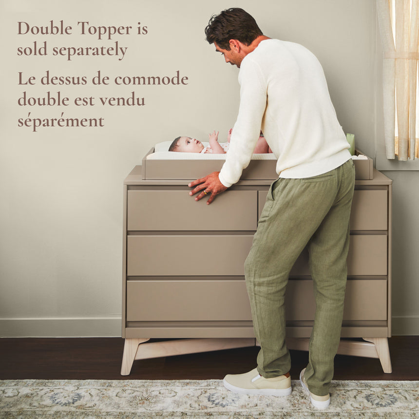 Commode 6 Tiroirs Pala - Blanc/Taupe-Little Seeds-LIS-CG011WPWS-CLÉMENT