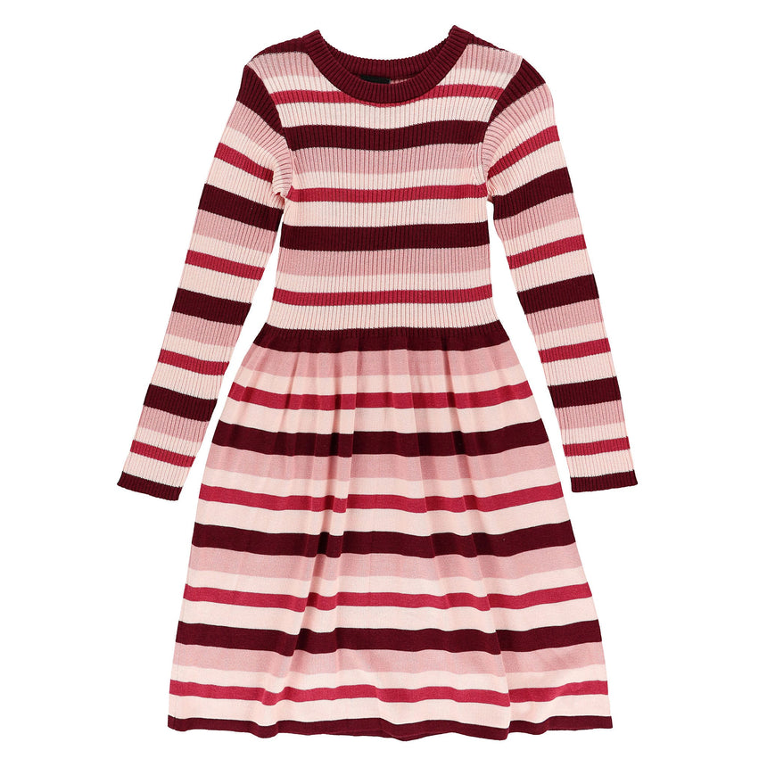 Robe Tricot Romance Rayée 7-14ans-Look-Rose-S-LOK-2253420C-ROS-CLÉMENT