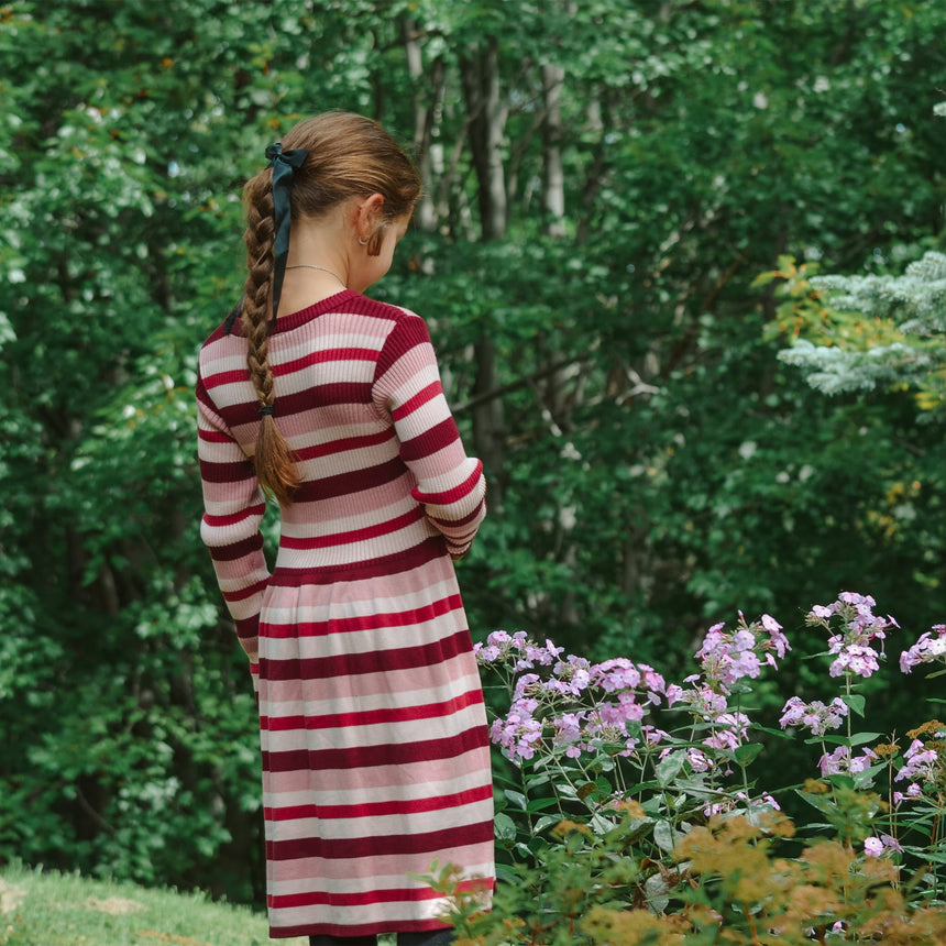 Robe Tricot Romance Rayée 7-14ans-Look-LOK-2253420C-ROS-CLÉMENT