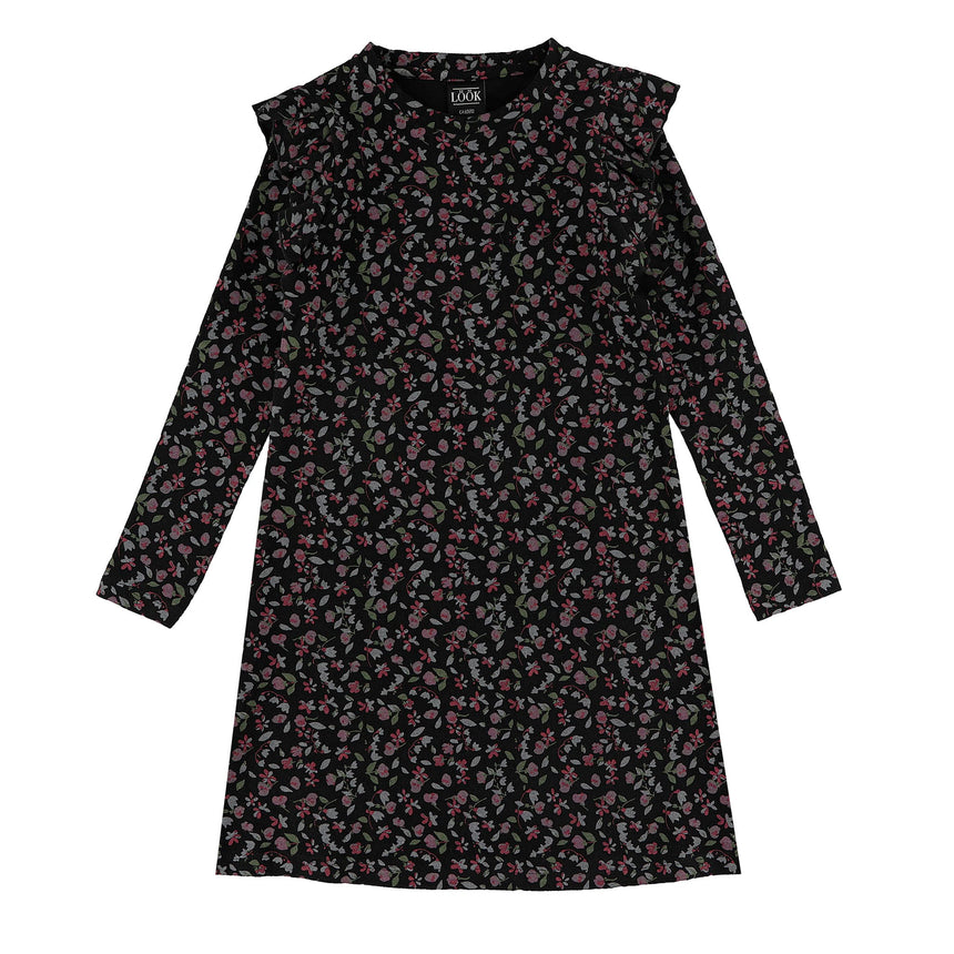 Robe Imprimée Fleurs Romance 7-14ans-Look-Noir-S-LOK-2253424C-NOI-CLÉMENT