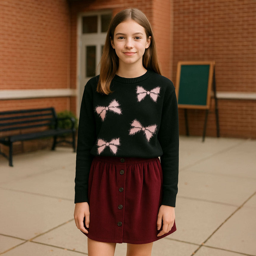 Pull Tricot Romance Boucles 7-14ans-Look-LOK-2253572C-NOI-CLÉMENT