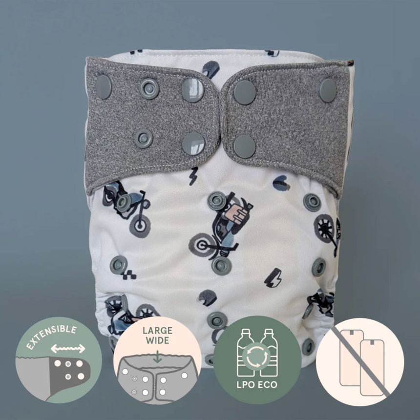 Couche Lavable Évolution 10-35lb - Moto-La Petite Ourse-LP3-C-NS-MOTO-CLÉMENT