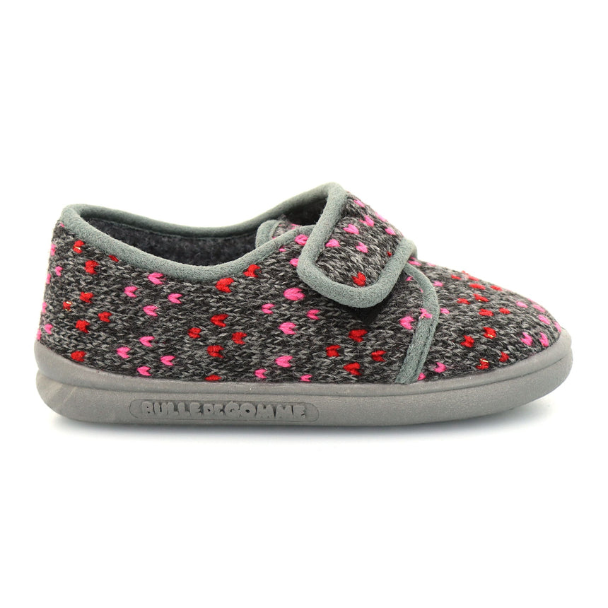 Pantoufle Coeur Pointures 24-34-Lil Paolo-Charcoal-24 E-LPL-MATHILDE-CLÉMENT