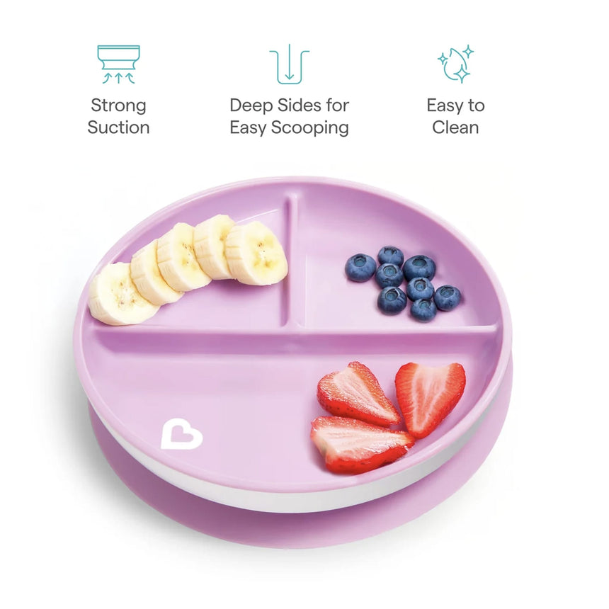 Assiette à Compartiment Ventouse - Mauve-Munchkin-MUN-28296-MAUVE-CLÉMENT