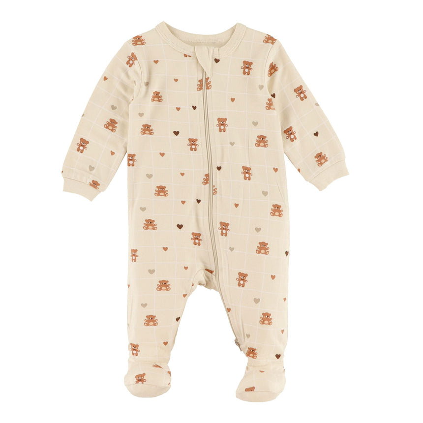 Pyjama Carreaux Ours 0-30mois-Origami-Beige-0 m-OR4-PM59228-CLÉMENT