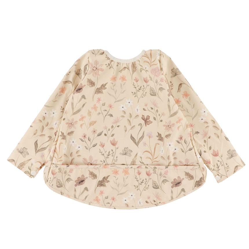 Bavoir Manches Longues 0-36mois - Fleurs-Origami-Beige-0-18 m-ORG-BAV00066-CLÉMENT