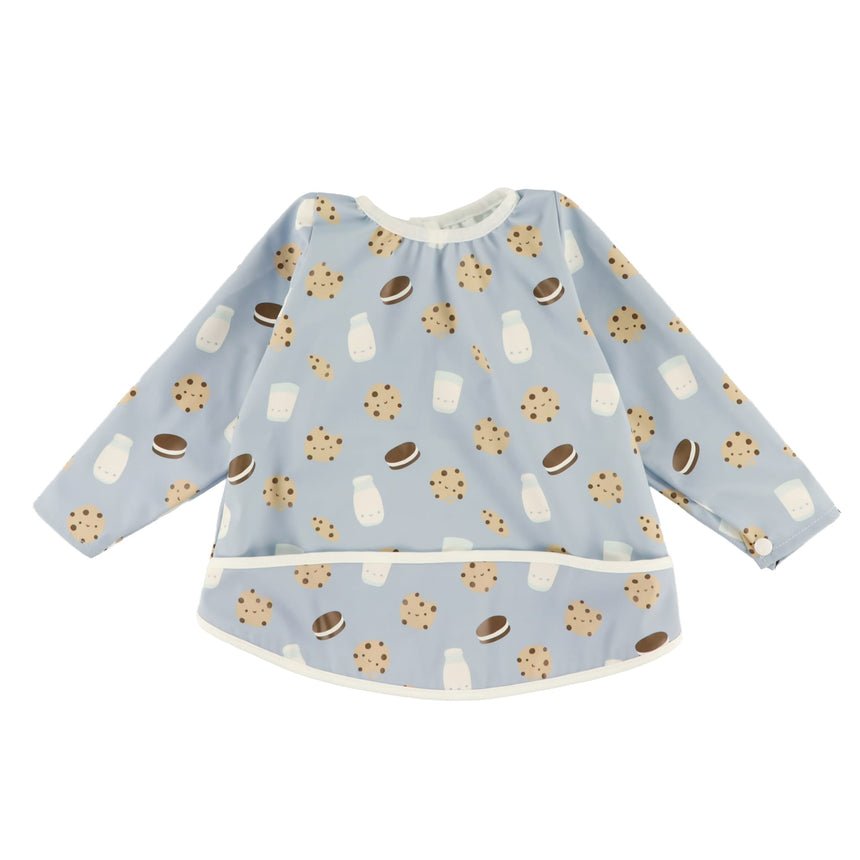 Bavoir Manches Longues Biscuits 0-36mois-Origami-Bleu-0-18 m-ORG-BAV00070-CLÉMENT