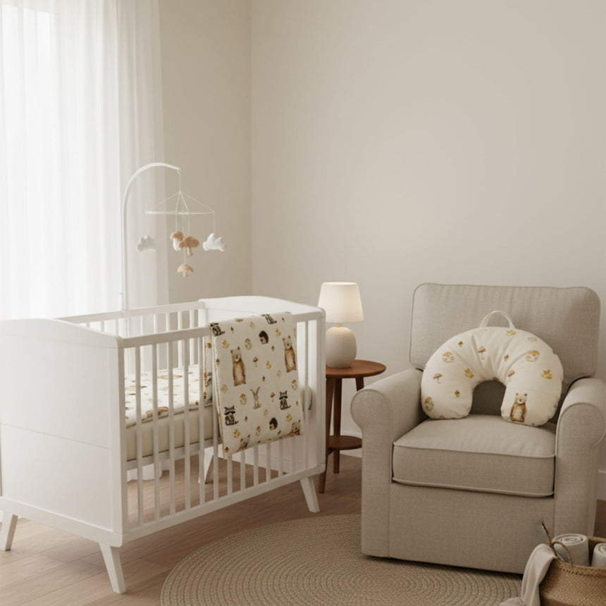 3piece Crib Bedding-dove Fores