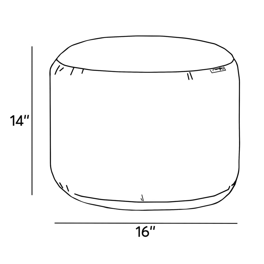 Round Ottoman And Footrest-Bla