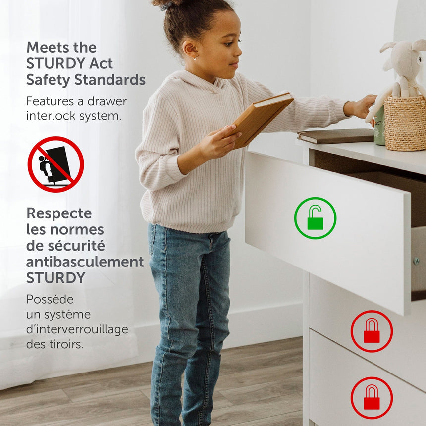 Commode 5 tiroirs Summer Breeze - Pin blanc-South Shore-RIV-15993-CLÉMENT