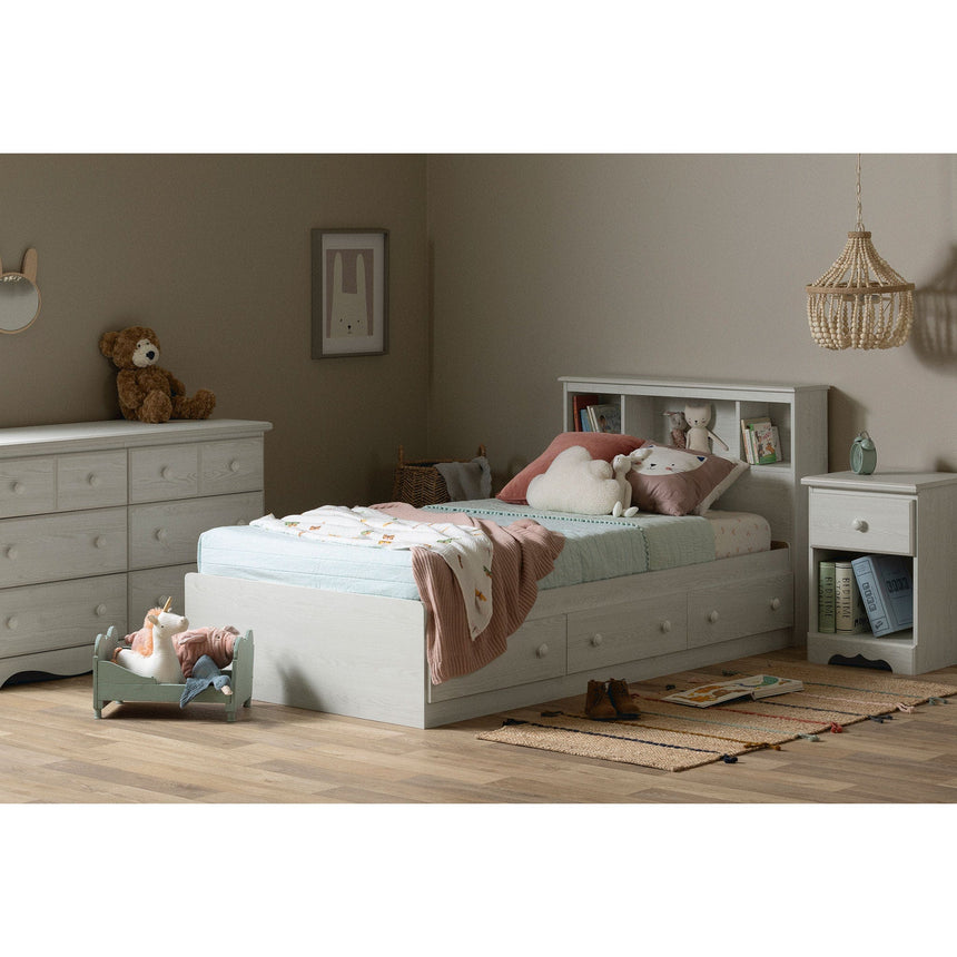 Table de chevet 1 tiroir Summer Breeze - Pin blanc-South Shore-RIV-15994-CLÉMENT