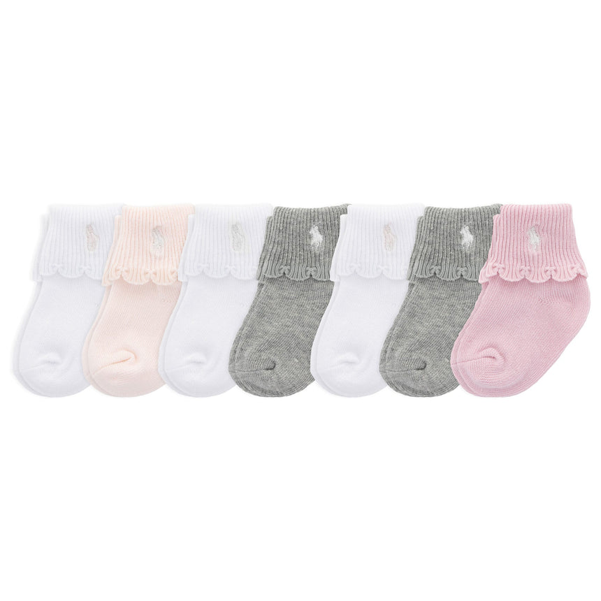 Ensemble de 7 paires de chaussettes essentielles - 0 à 6 mois-Polo Ralph Lauren-Rose-0-6 m-RLB-G42315LBX7-CLÉMENT