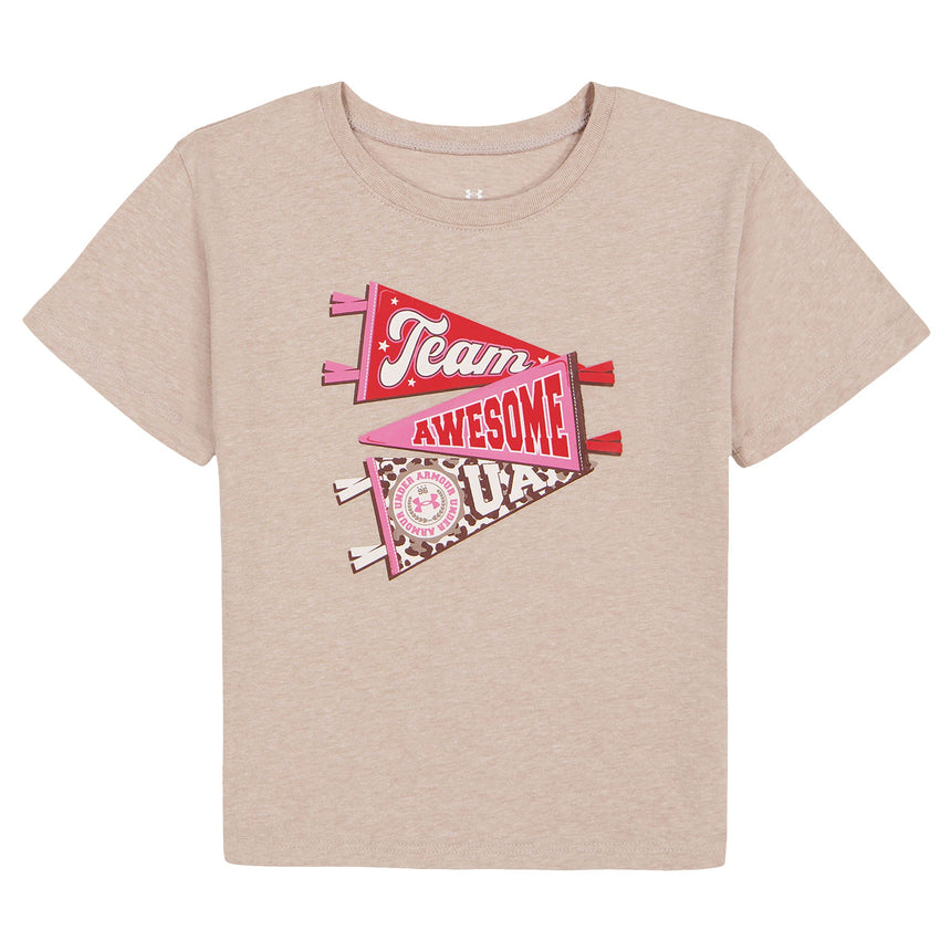 T-shirt Team Awesome 4-6x-Under Armour-Rose-4-UR2-25UAFJA00R-CLÉMENT
