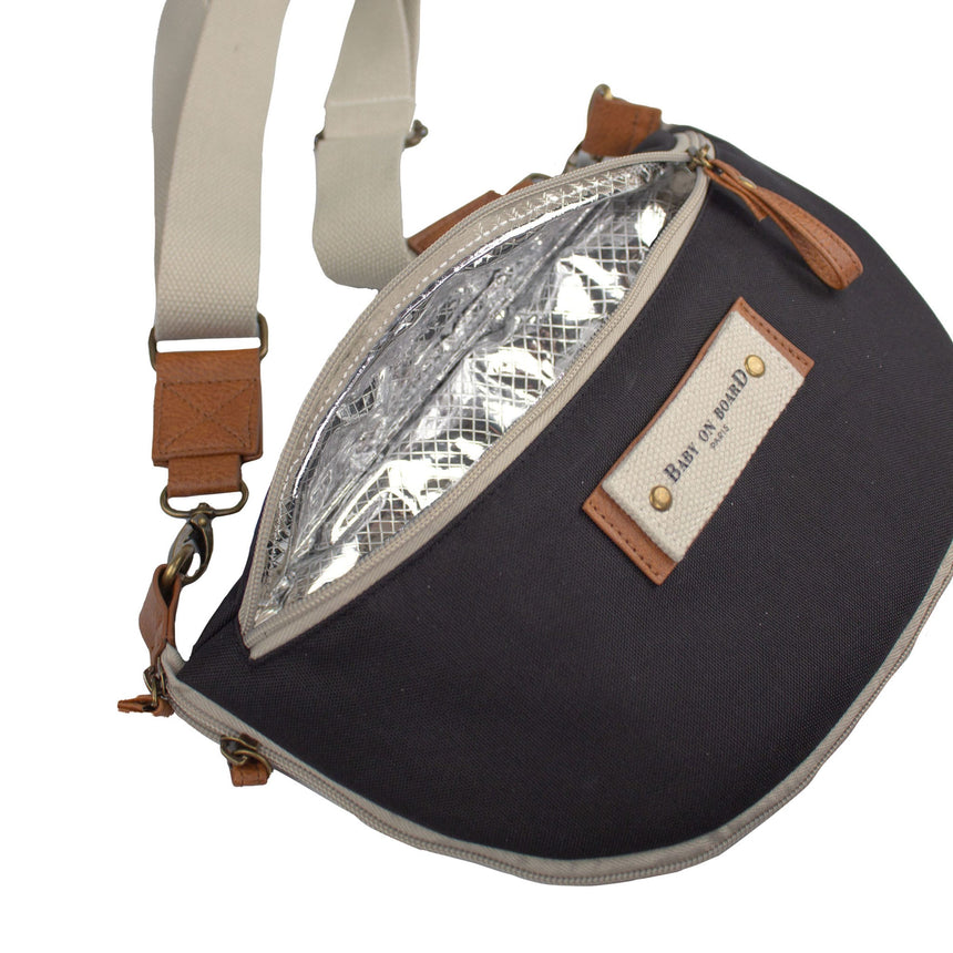 Sac à Langer Banane Avec Bandoulière Armelle - Noir-Baby on board-YND-BOB-2201-CLÉMENT