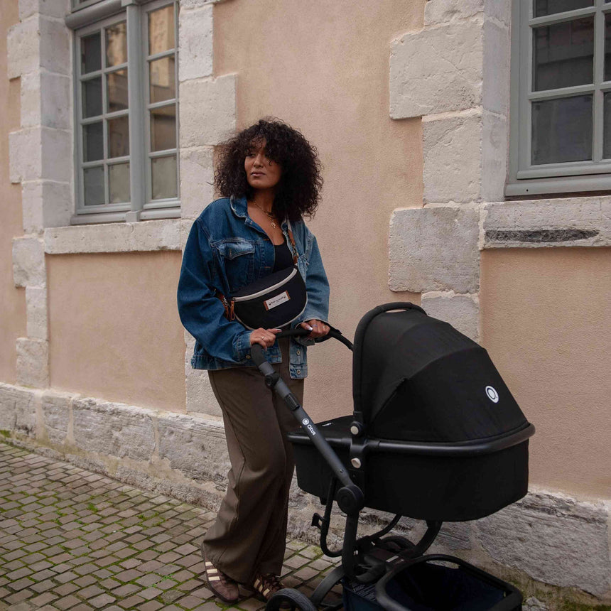 Sac à Langer Banane Avec Bandoulière Armelle - Noir-Baby on board-YND-BOB-2201-CLÉMENT